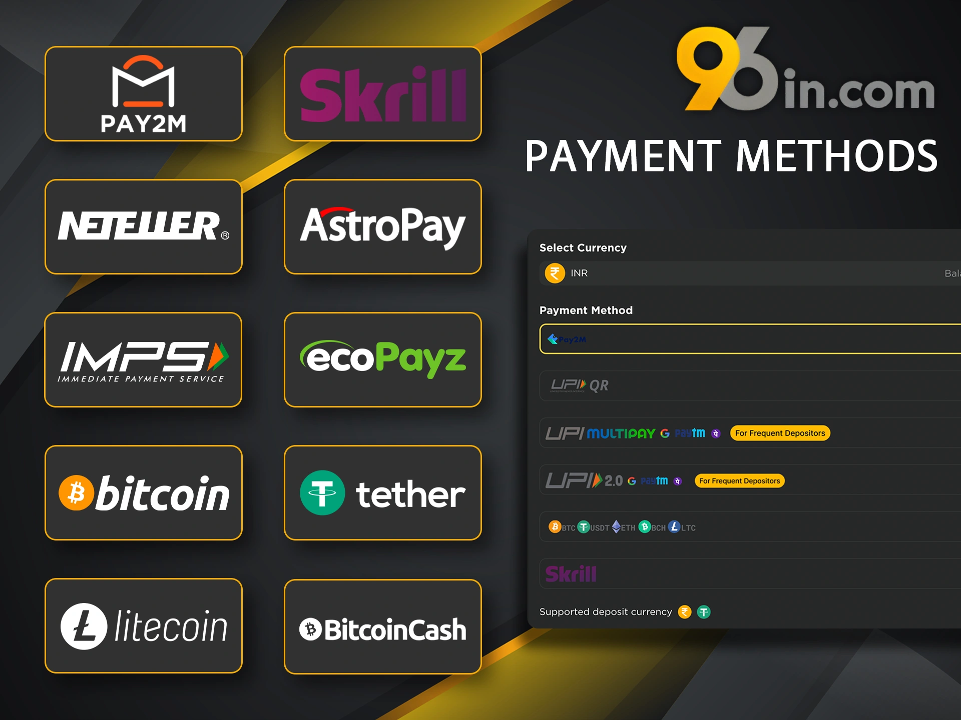 Choose your preferred method of billing at 96in.