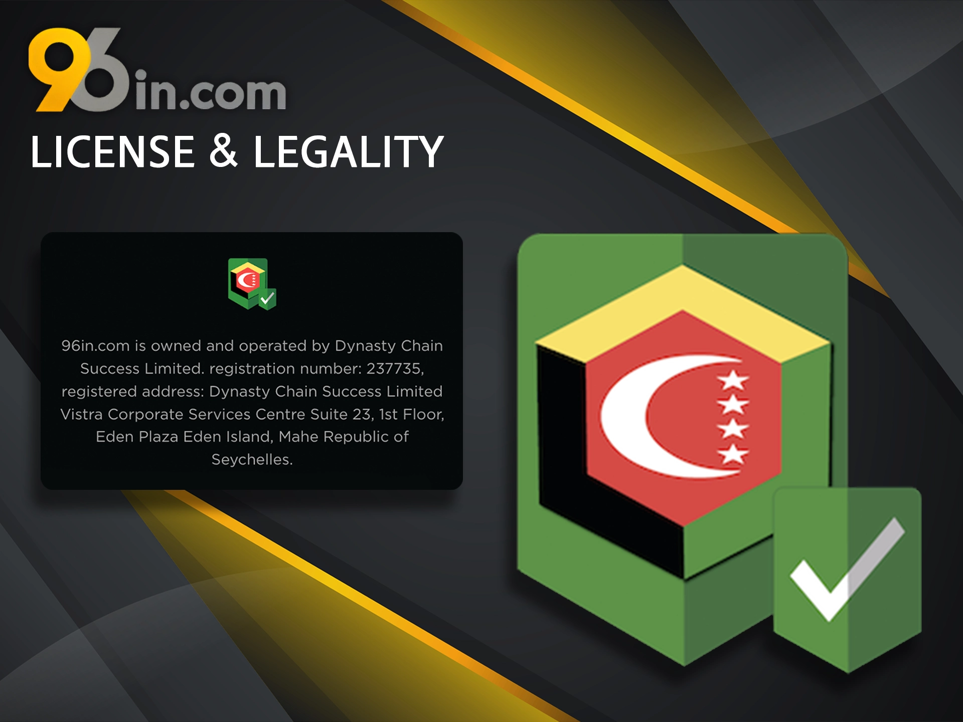 96in is legal in India and is licensed.