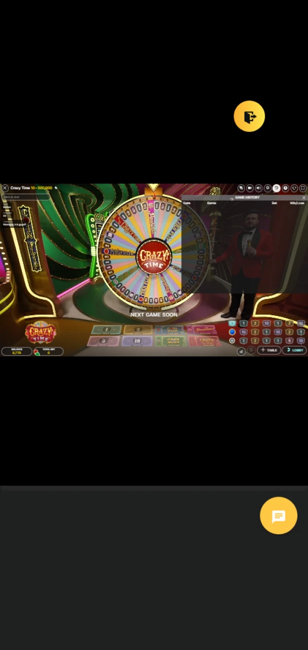 See the Crazy Time game history on the 96in website.